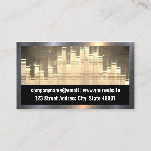 Equalizer-Symbol | Turntable | Musical Sound Notes Visitenkarte (Rückseite)