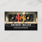 Equalizer-Symbol | Turntable | Musical Sound Notes Visitenkarte (Vorderseite)