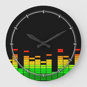 Equalizer Vibes from the Beat of DJ Music Graphic Große Wanduhr