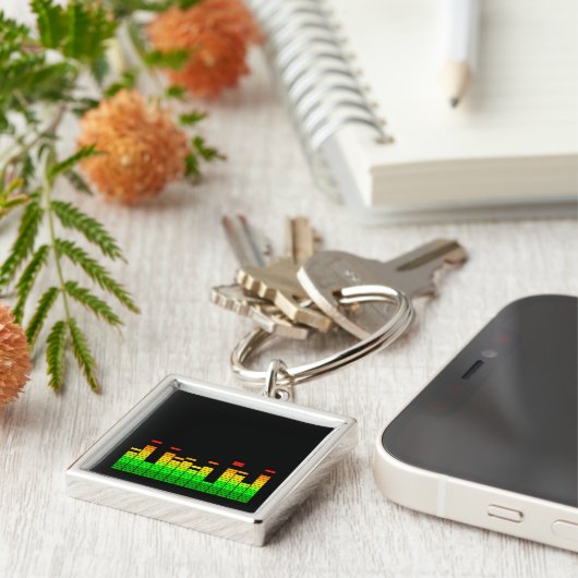 Equalizer Vibes vom Beat of DJ Music Graphic Schlüsselanhänger (Seite)