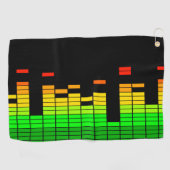 Equalizer Vibes von der Beat of DJ Music Black Golfhandtuch (Horizontal)