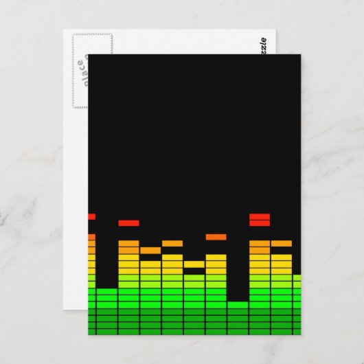Equalizer Vibes von der Beat of DJ Music Black Postkarte (Vorne/Hinten)