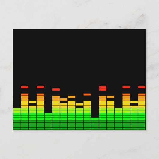 Equalizer Vibes von der Beat of DJ Music Black Postkarte (Vorderseite)
