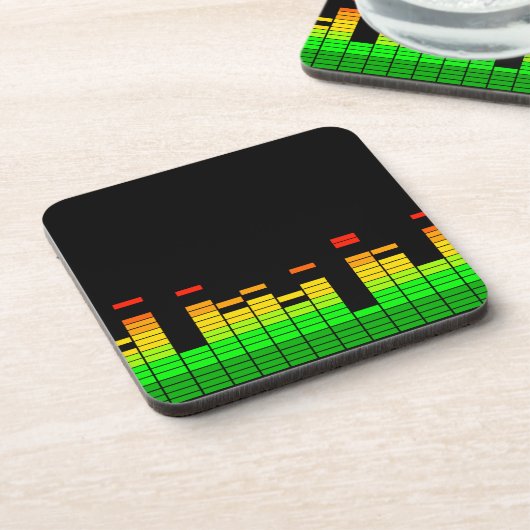 Equalizer Vibes von der Beat of DJ Music Dekoratio Getränkeuntersetzer (Linke Seite)