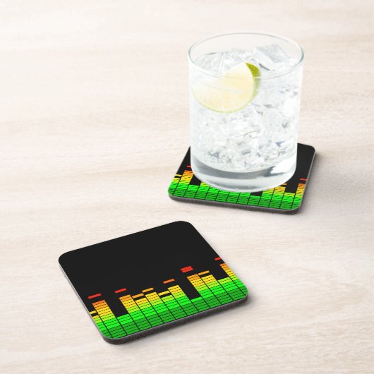 Equalizer Vibes von der Beat of DJ Music Dekoratio Getränkeuntersetzer (Rechte Seite)