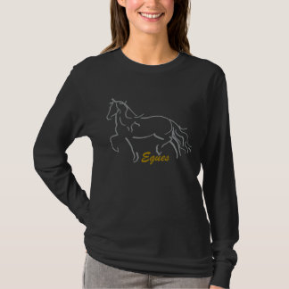 Eques friesisches Pferdelanges Hülsen-T-Shirt T-Shirt