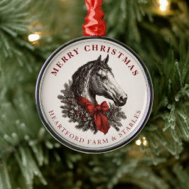Equestrian Christmas Horse Festive Vintage Holiday Ornament Aus Metall