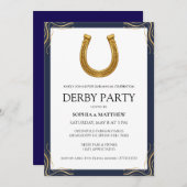 Equestrian Derby Party Modern Race Horse Invite Einladung (Vorne/Hinten)