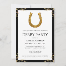 Equestrian Derby Party Modern Race Horse Invite Einladung