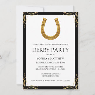 Equestrian Derby Party Modern Race Horse Invite Einladung