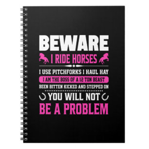 Equestrian Gift Beware I Rides Horses Notizblock
