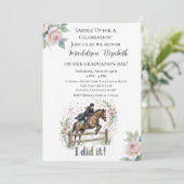 Equestrian Graduation Einladung (Stehend Vorderseite)