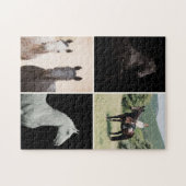Equestrian Horse 4 Photo Collage Simple Custom Puzzle (Horizontal)