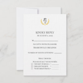 Equestrian Horse Crest Wedding RSVP Card Karte
