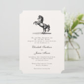 Equestrian Horse Elegant Formal Classic Wedding Einladung (Stehend Vorderseite)