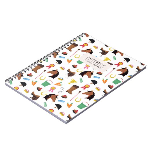 Equestrian Horse Pattern Notebook Notizblock (Linke Seite)