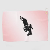 Equestrian Jumper Pink Golfhandtuch (Horizontal)