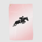 Equestrian Jumper Pink Golfhandtuch (Vorderseite)
