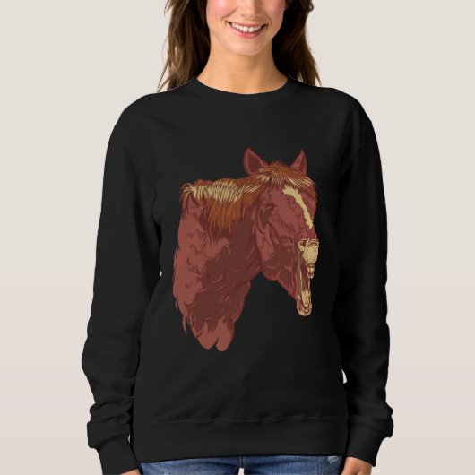 Equestrian Laugh Horse Neigh Race Riding Farm Anim Sweatshirt (Vorderseite)