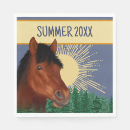 Equestrian Lover Brown Horse Paper Napkin Serviette