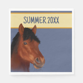 Equestrian Lover Brown Horse Paper Napkin Serviette