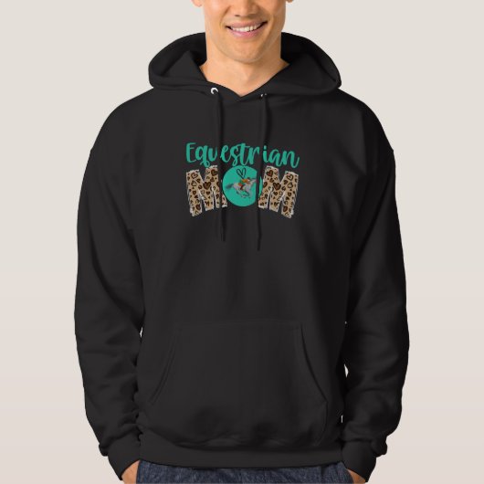 Equestrian Mom Leopard Print Cute Mother's Day Spo Hoodie (Vorderseite)