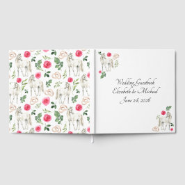 Equestrian Pink Floral Rustic Wedding  Gästebuch