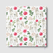 Equestrian Pink Floral Rustic Wedding  Gästebuch (Rückseite)