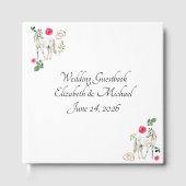 Equestrian Pink Floral Rustic Wedding  Gästebuch (Vorderseite)