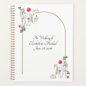 Equestrian Pink Floral Rustic Wedding Planer (Vorderseite)
