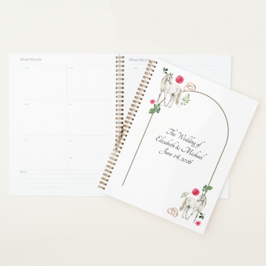 Equestrian Pink Floral Wedding Planner Planer (Anzeige)