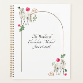 Equestrian Pink Floral Wedding Planner Planer