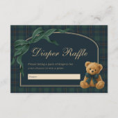 Equestrian Polo Plaid Teddy Bear Diaper Raffle Begleitkarte (Vorderseite)