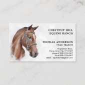 Equestrian Professional Personalized Equine Horse  Visitenkarte (Vorderseite)