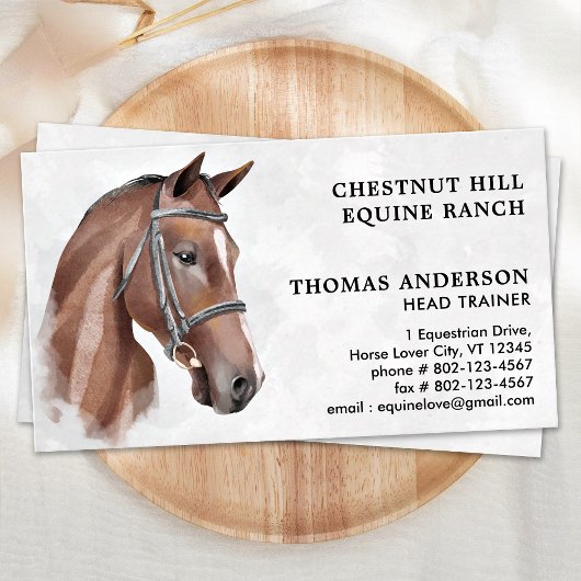 Equestrian Professional Personalized Equine Horse  Visitenkarte