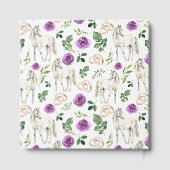 Equestrian Purple Floral Rustic Wedding  Gästebuch (Rückseite)