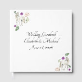 Equestrian Purple Floral Rustic Wedding  Gästebuch (Vorderseite)