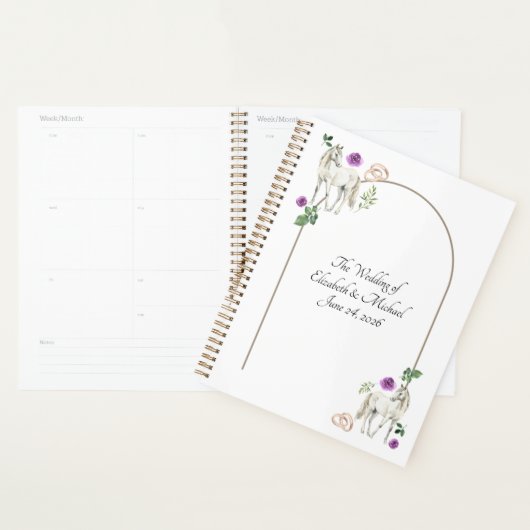 Equestrian Purple Floral Rustic Wedding Planer (Anzeige)