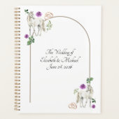 Equestrian Purple Floral Rustic Wedding Planer (Vorderseite)