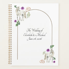 Equestrian Purple Floral Rustic Wedding Planer