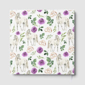 Equestrian Purple Floral Wedding Guest Book Gästebuch (Rückseite)