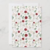 Equestrian Red Floral Rustic Wedding Einladung (Rückseite)