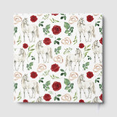 Equestrian Red Floral Rustic Wedding Gästebuch (Rückseite)