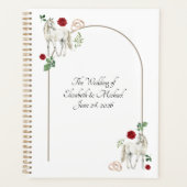 Equestrian Red Floral Rustic Wedding  Planer (Vorderseite)