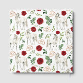 Equestrian Red Floral Wedding Guest Book Gästebuch (Rückseite)