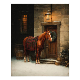 Equestrian Tartan Christmas Poster