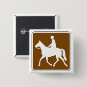 Equestrian Trail Riding Horse Silhouette Icon Button (Vorne & Hinten)