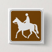 Equestrian Trail Riding Horse Silhouette Icon Button (Vorderseite)