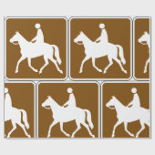 Equestrian Trail Riding Horse Silhouette Icon Geschenkpapier (Flach)
