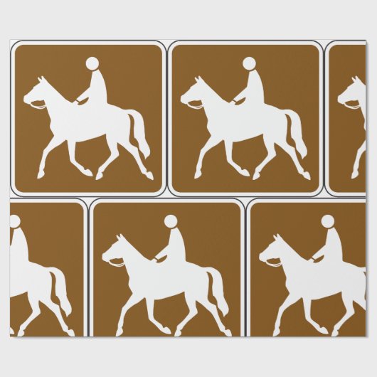 Equestrian Trail Riding Horse Silhouette Icon Geschenkpapier (Flach)